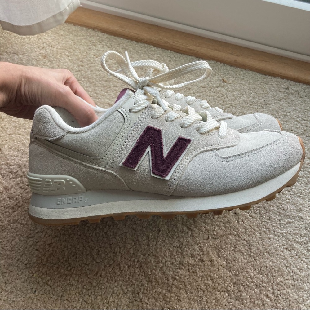 New Balance 574 - Bone White Burgundy